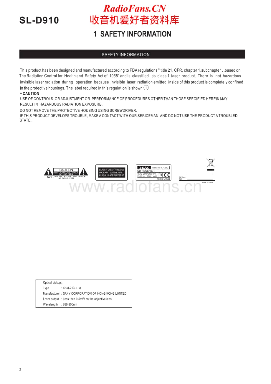 Teac-SL-D910-Service-Manual电路原理图.pdf_第2页