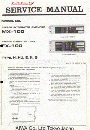 Aiwa-FX100-tape-sm维修电路图 手册.pdf
