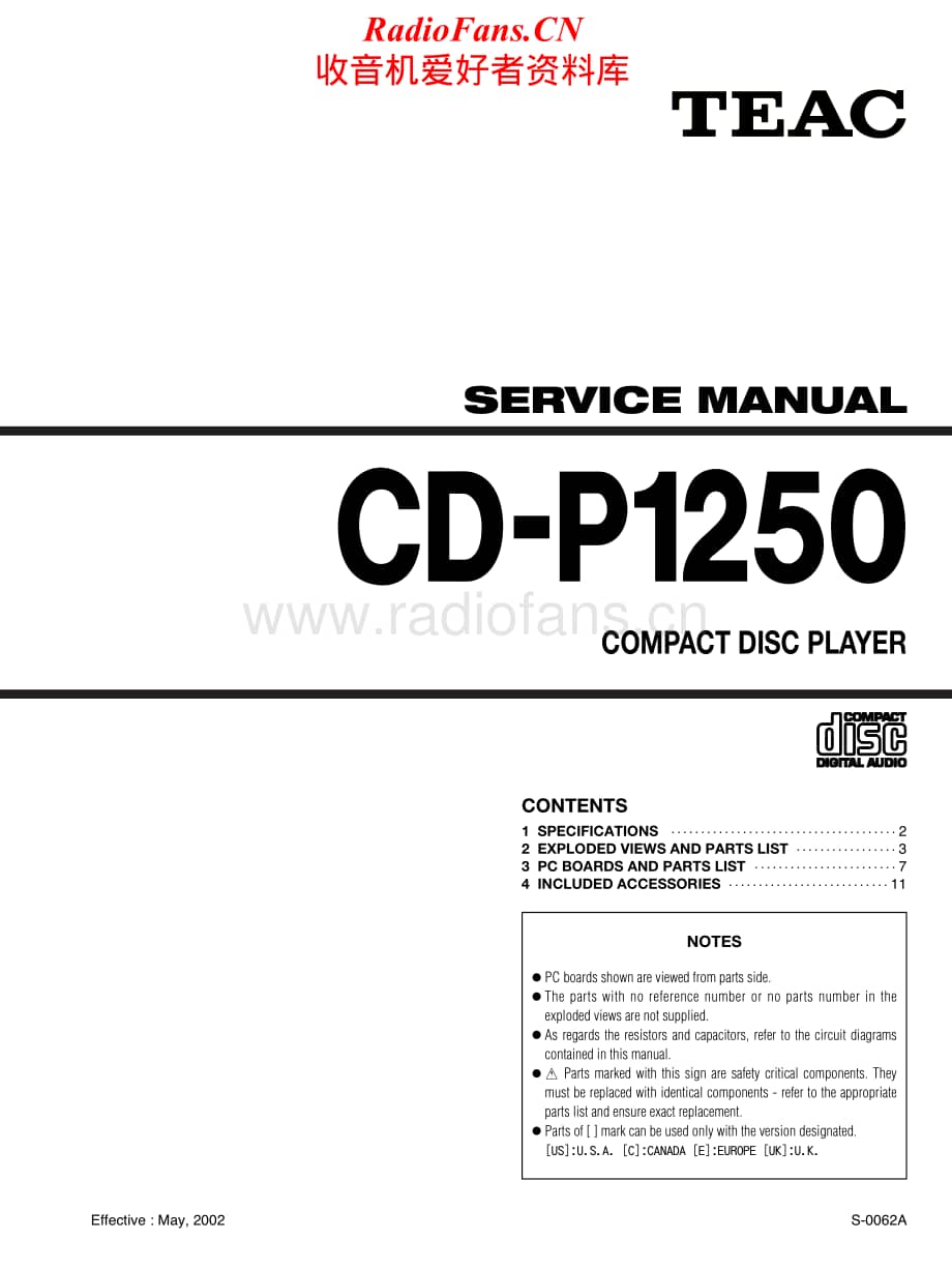 Teac-CDP-1250-Service-Manual电路原理图.pdf_第1页