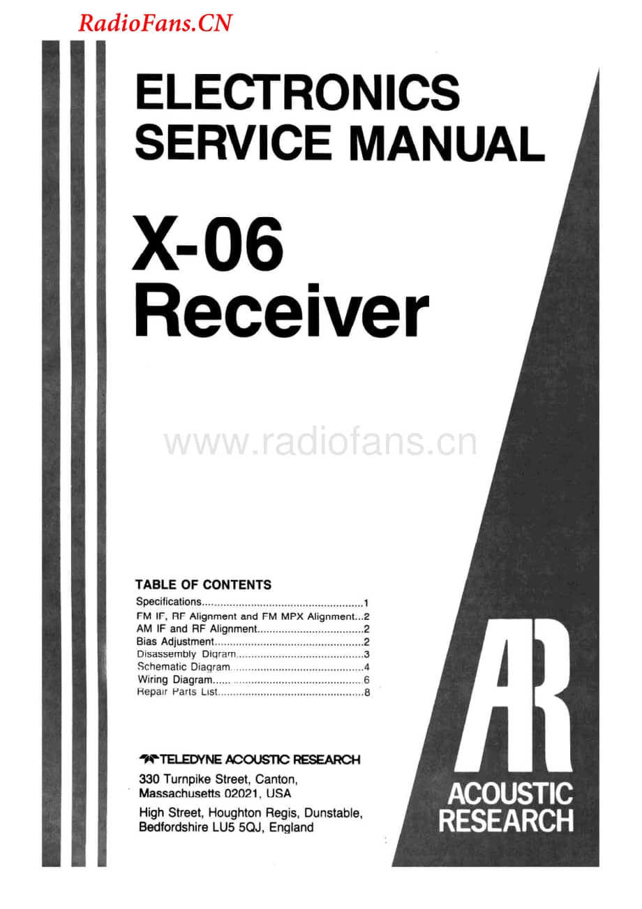 AcousticResearch-X06-rec-sm维修电路图 手册.pdf_第1页