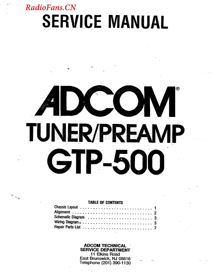 Adcom-GTP500-pre-sm维修电路图 手册.pdf_第1页