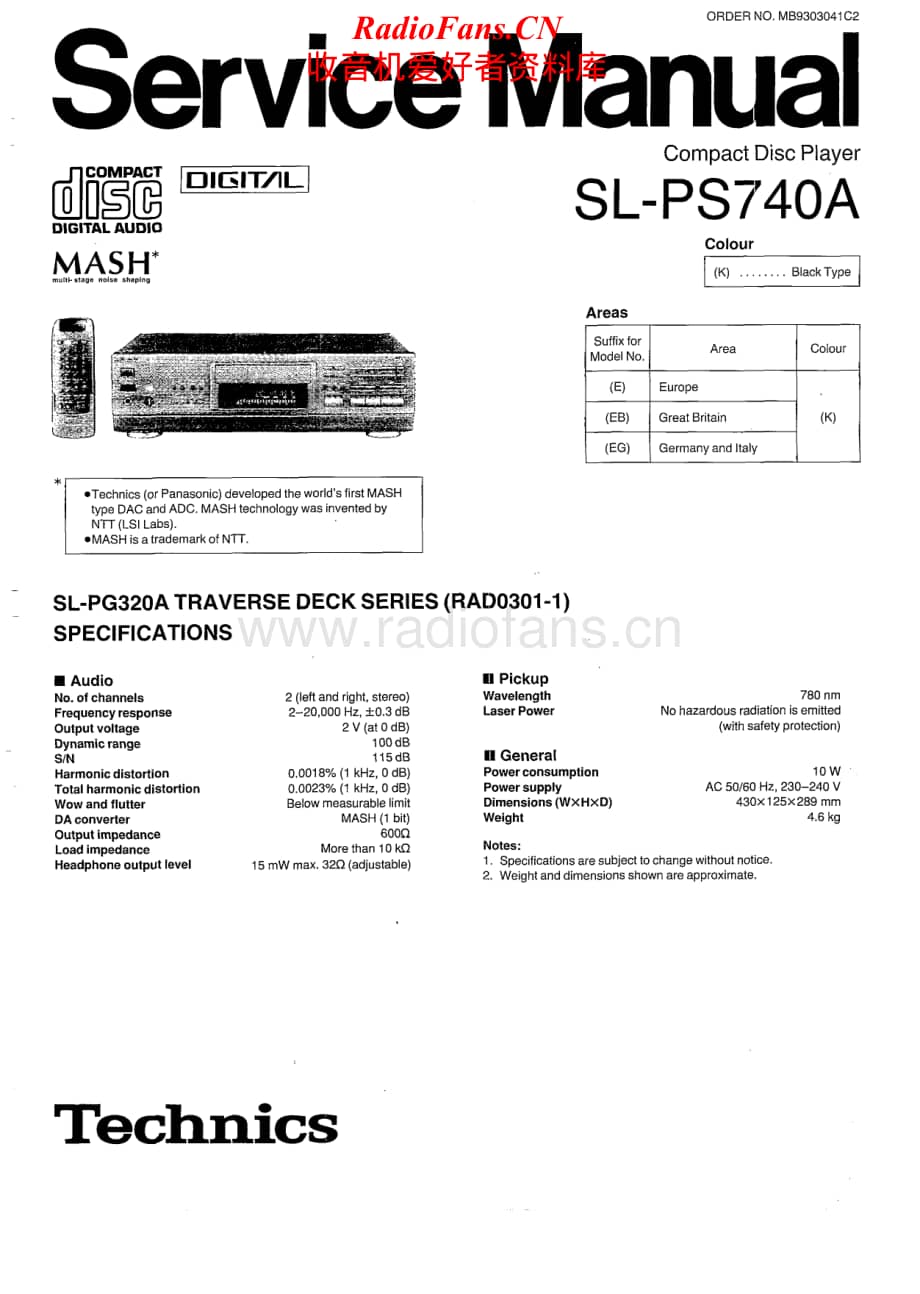 Technics-SLPS-740-A-Service-Manual电路原理图.pdf_第1页
