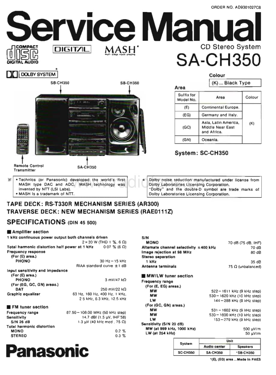 Technics-SACH-350-Service-Manual电路原理图.pdf_第1页