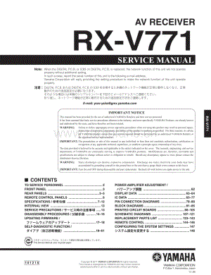 Yamaha-RXV-771-Service-Manual电路原理图.pdf