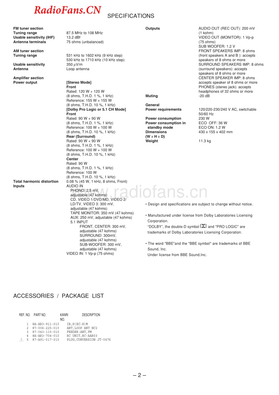 Aiwa-AVD57-avr-sm维修电路图 手册.pdf_第2页