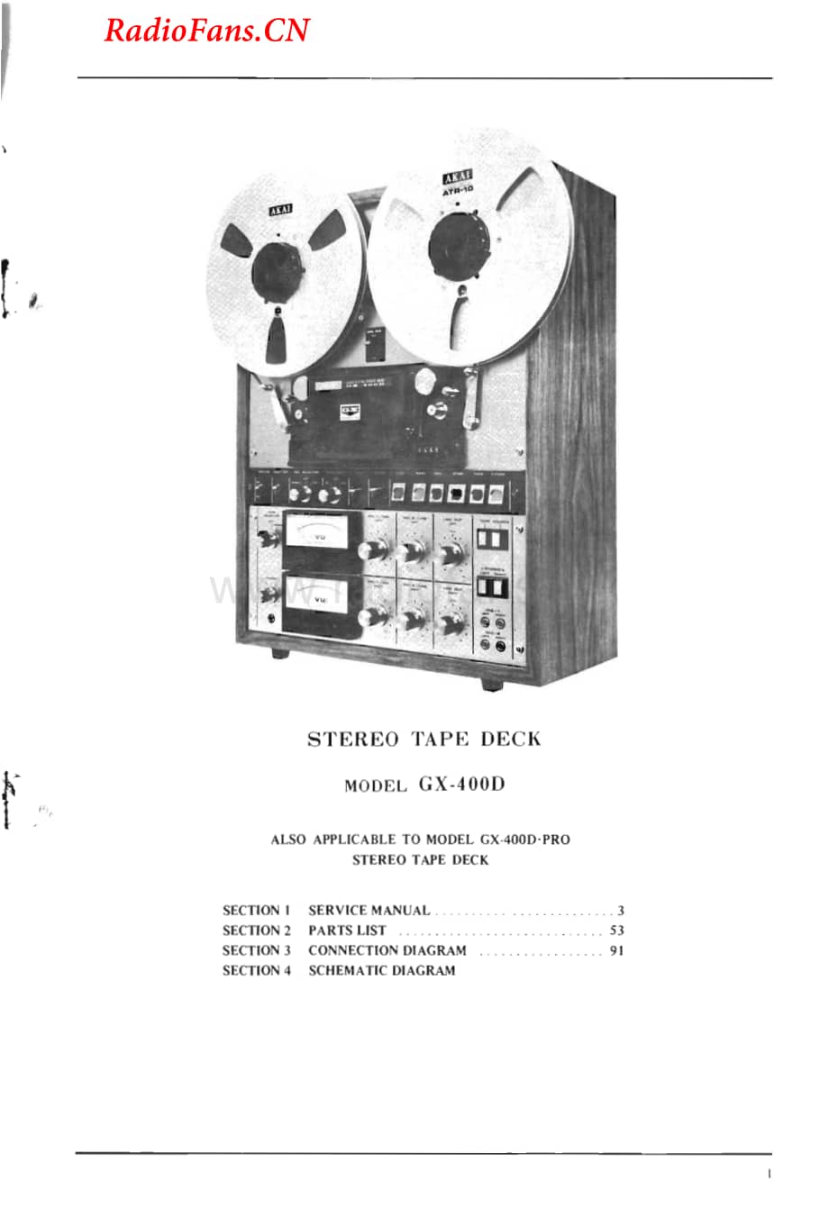 Akai-GX400D-tape-sm维修电路图 手册.pdf_第2页
