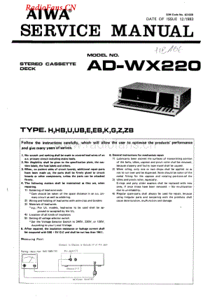 Aiwa-ADWX220-tape-sm维修电路图 手册.pdf