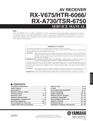 Yamaha-RXV-675-Service-Manual电路原理图.pdf