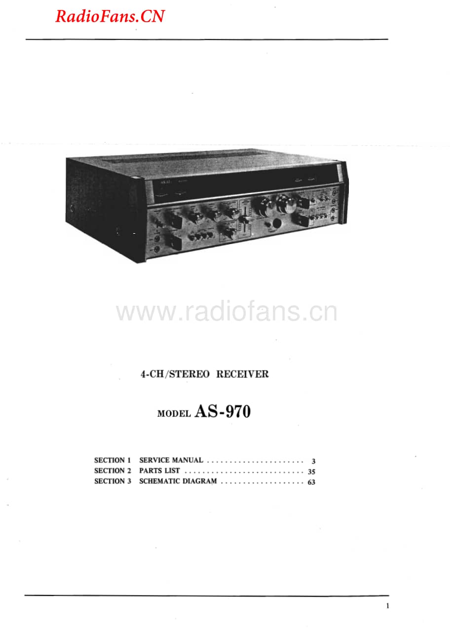 Akai-AS970-rec-sm维修电路图 手册.pdf_第1页