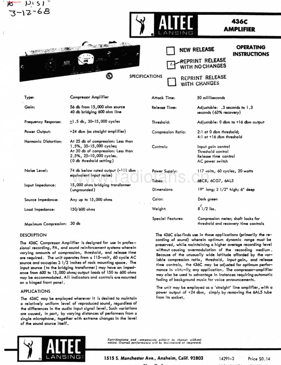 AltecLansing-436C-pwr-sch维修电路图 手册.pdf_第1页