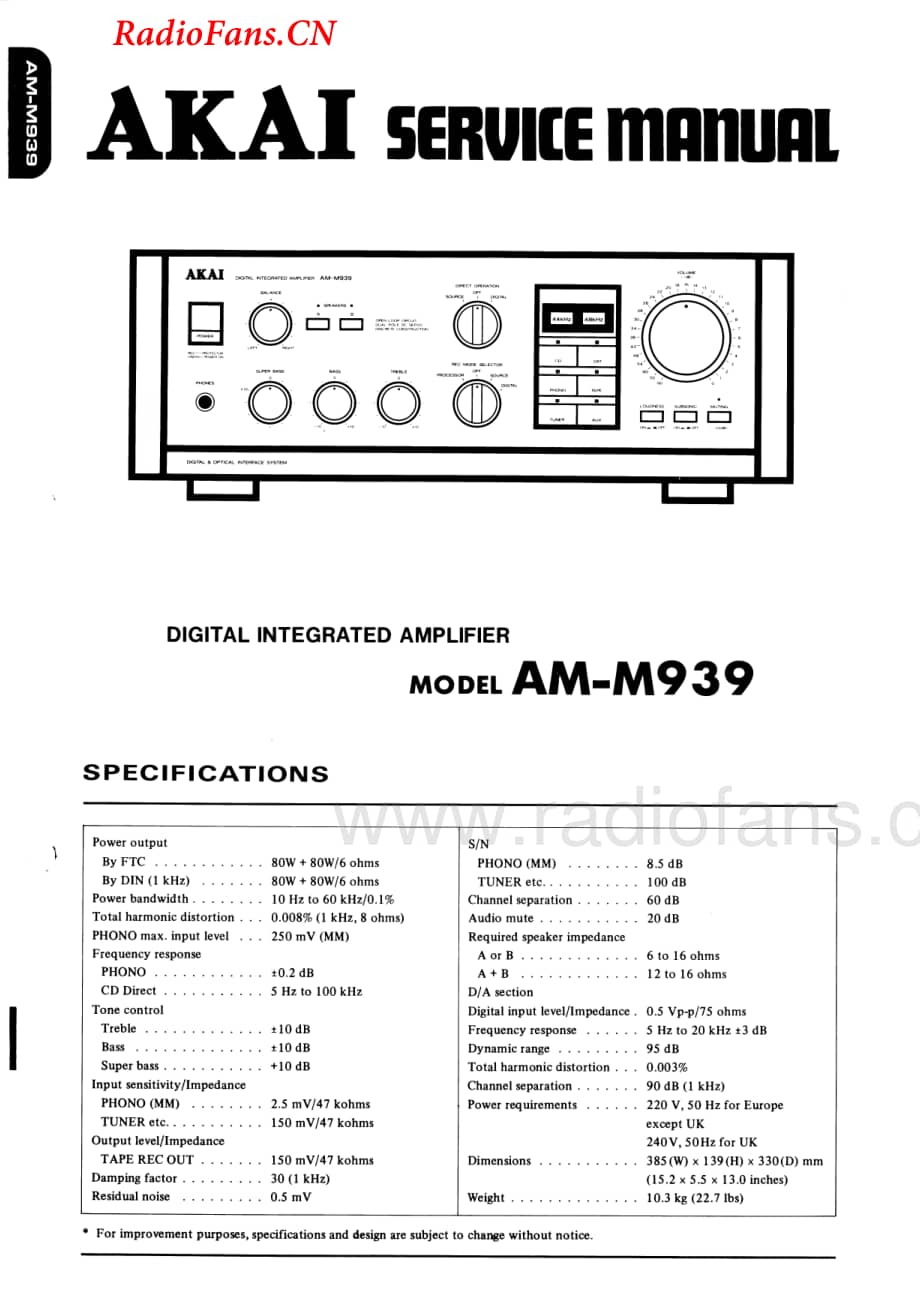 Akai-AMM939-int-sm维修电路图 手册.pdf_第1页