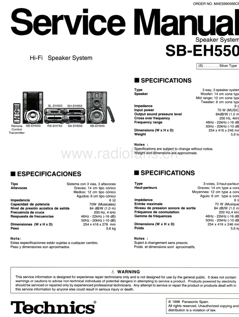 Technics-SBEH-550-Service-Manual电路原理图.pdf_第1页