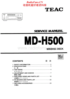Teac-MD-H500-Service-Manual电路原理图.pdf