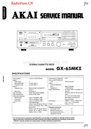 Akai-GX65MKII-tape-sm维修电路图 手册.pdf