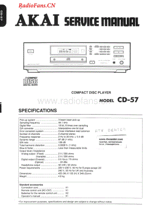 Akai-CD57-cd-sm维修电路图 手册.pdf