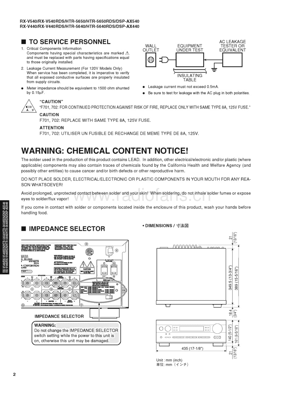 Yamaha-RXV-440-Service-Manual电路原理图.pdf_第2页