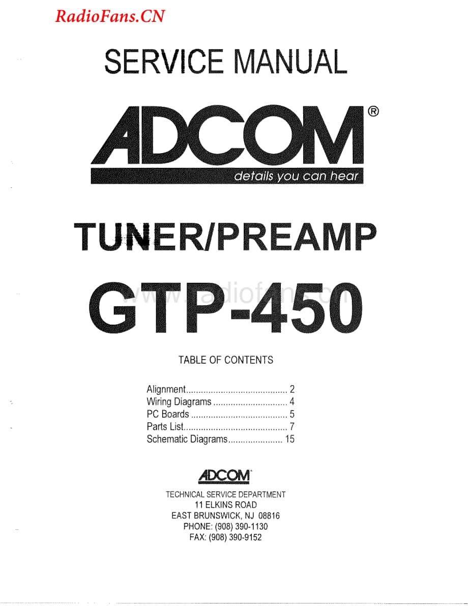 Adcom-GTP450-pre-sm维修电路图 手册.pdf_第1页