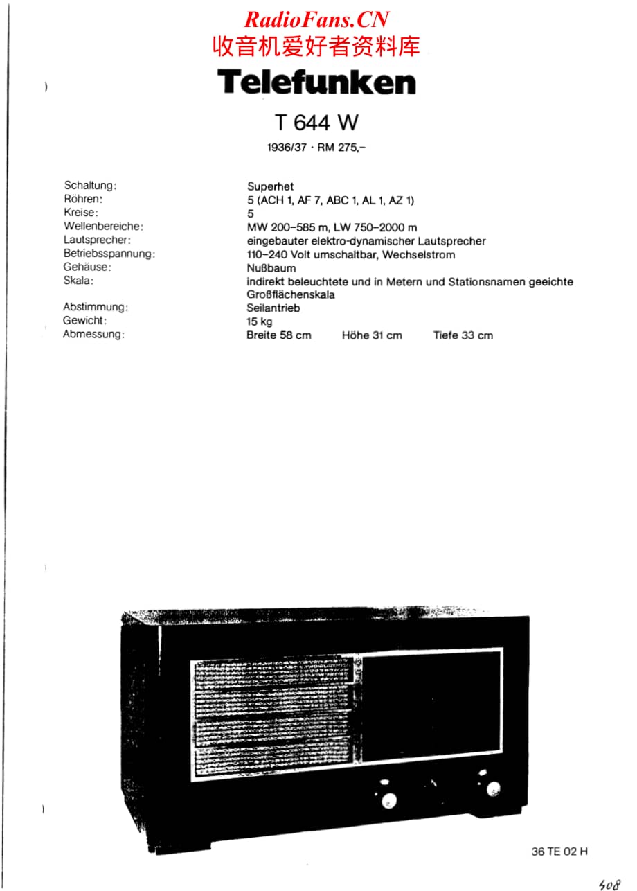 Telefunken-T644-W-Schematic电路原理图.pdf_第1页
