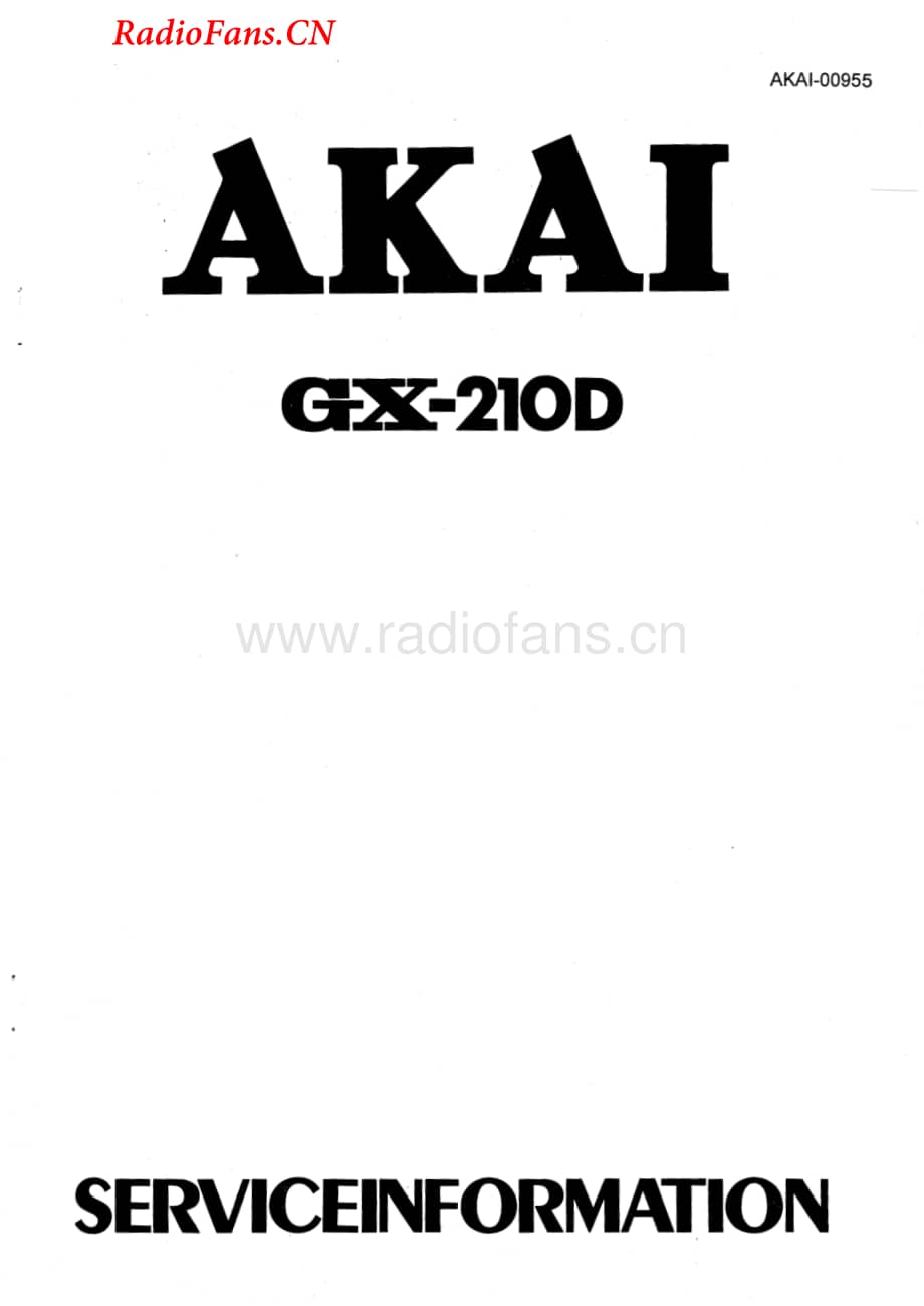 Akai-GX210D-tape-sm维修电路图 手册.pdf_第1页