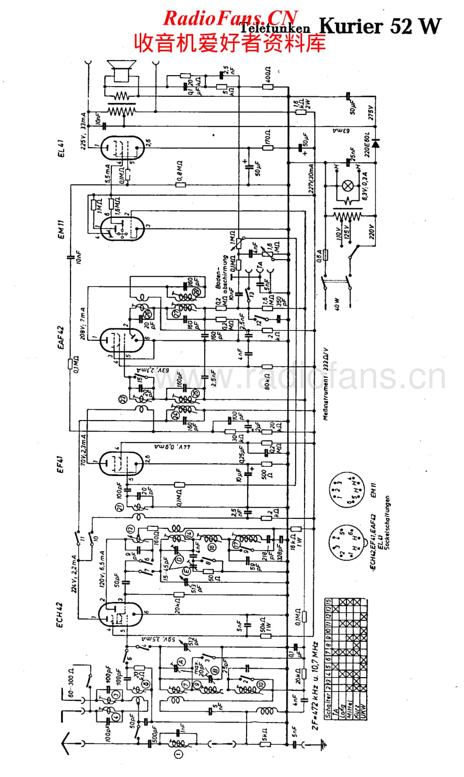 Telefunken-Kurier-52-W-Schematic电路原理图.pdf_第1页