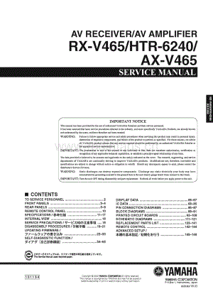 Yamaha-RXV-465-Service-Manual电路原理图.pdf