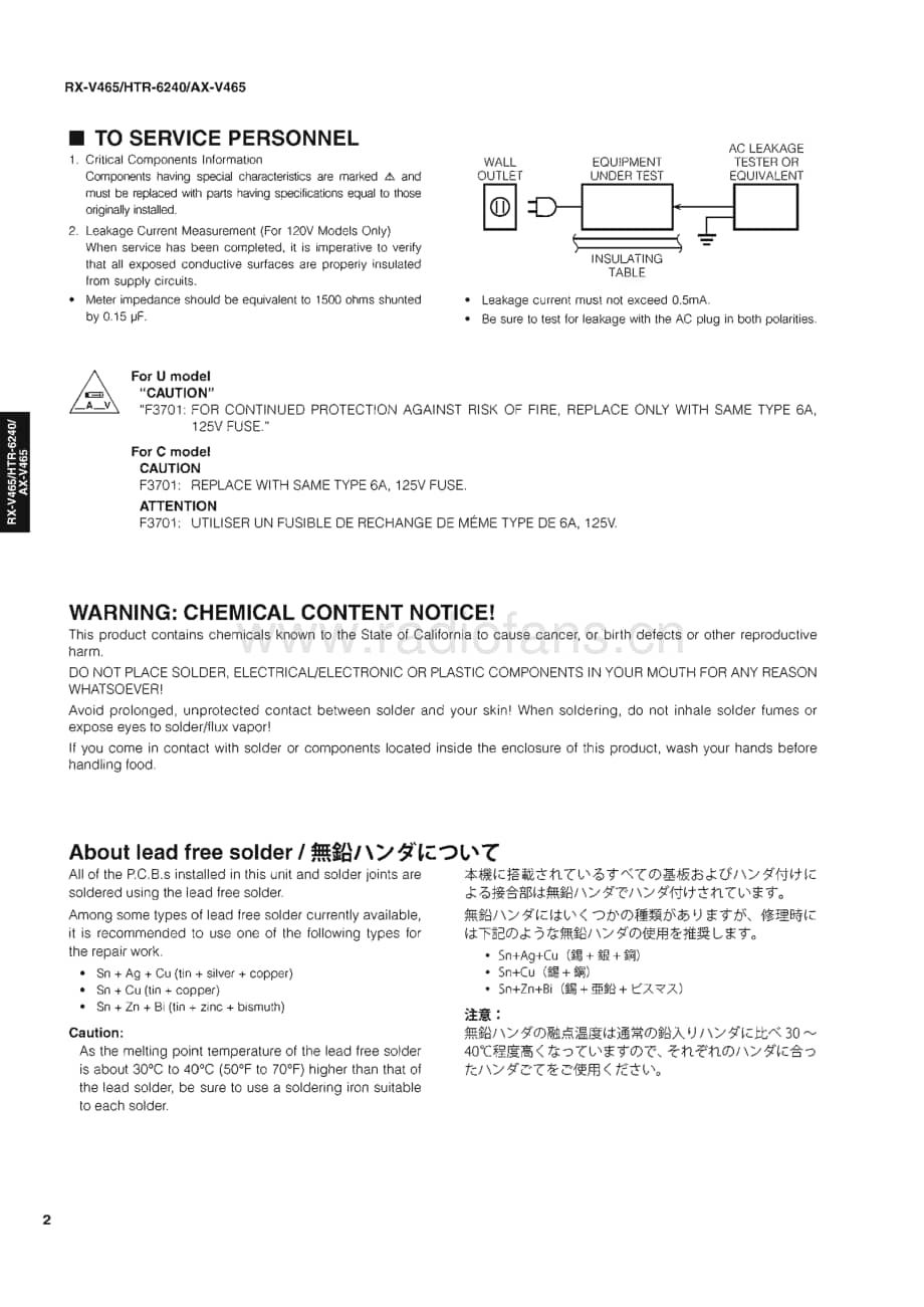 Yamaha-RXV-465-Service-Manual电路原理图.pdf_第2页