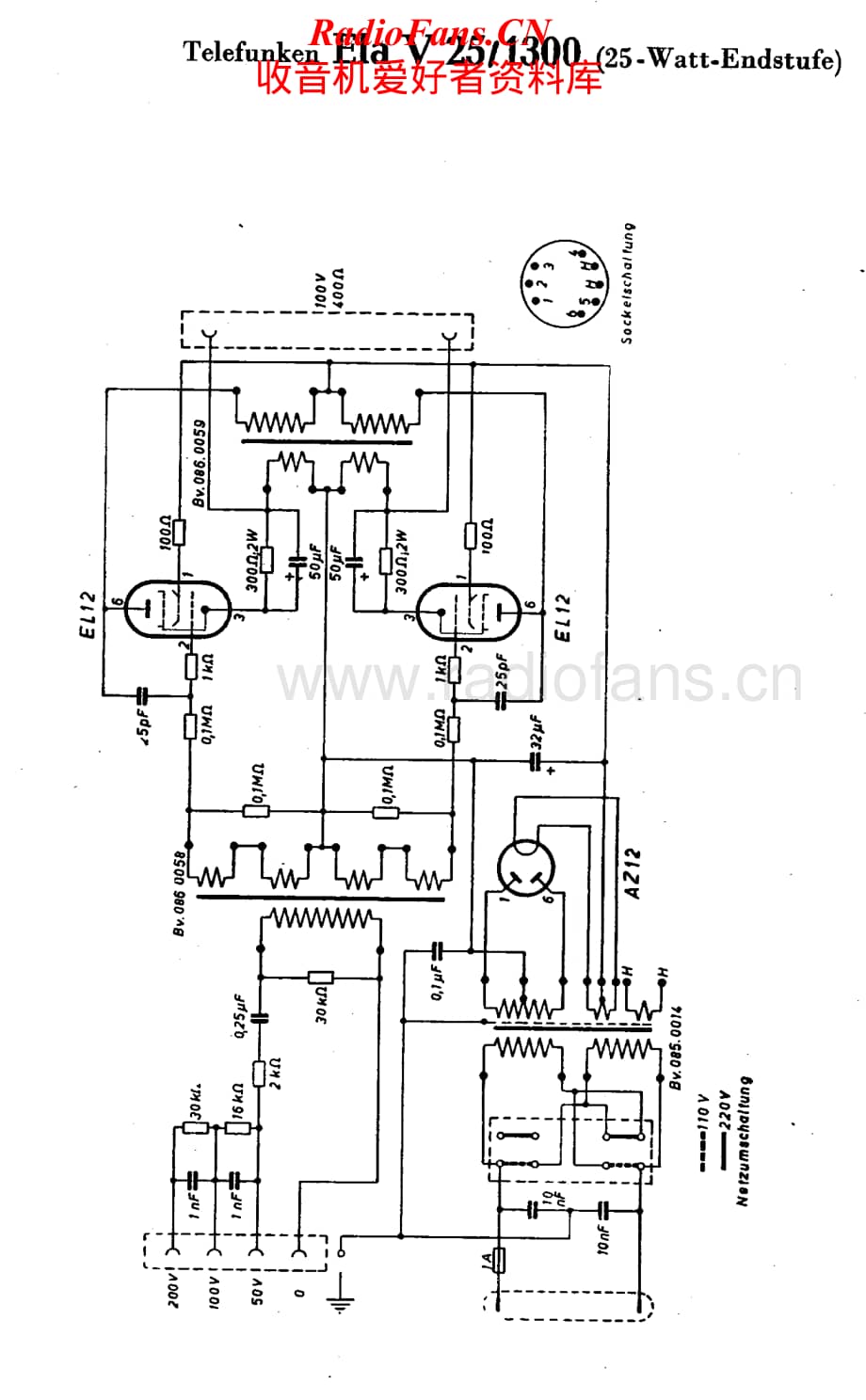 Telefunken-Ela-V25-1300-Schematic电路原理图.pdf_第1页