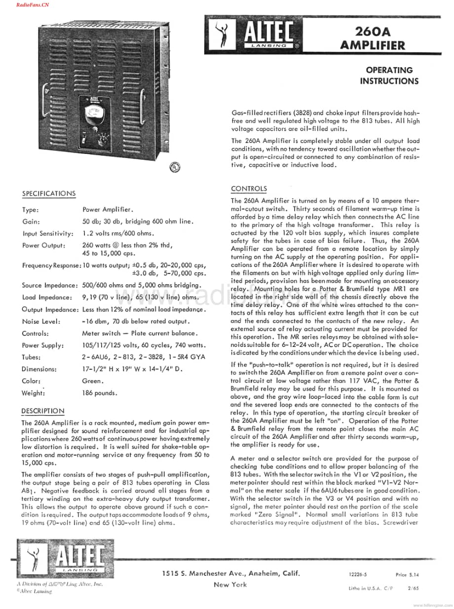 AltecLansing-260A-pwr-sm维修电路图 手册.pdf_第1页