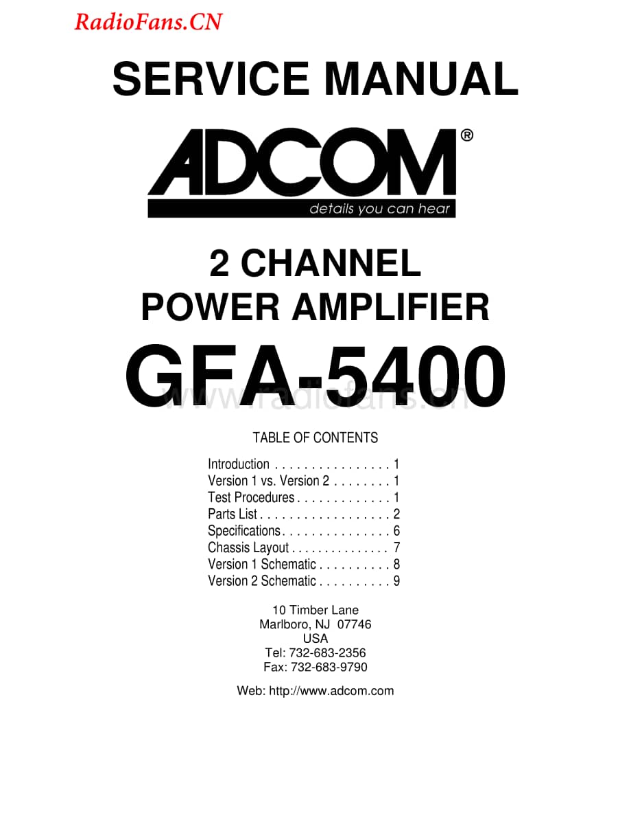 Adcom-GFA5400-pwr-sm维修电路图 手册.pdf_第1页