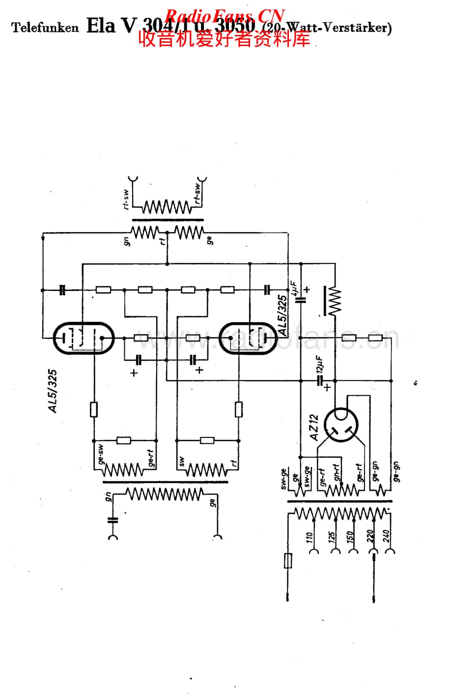 Telefunken-Ela-V304-1U3050-Schematic电路原理图.pdf_第1页