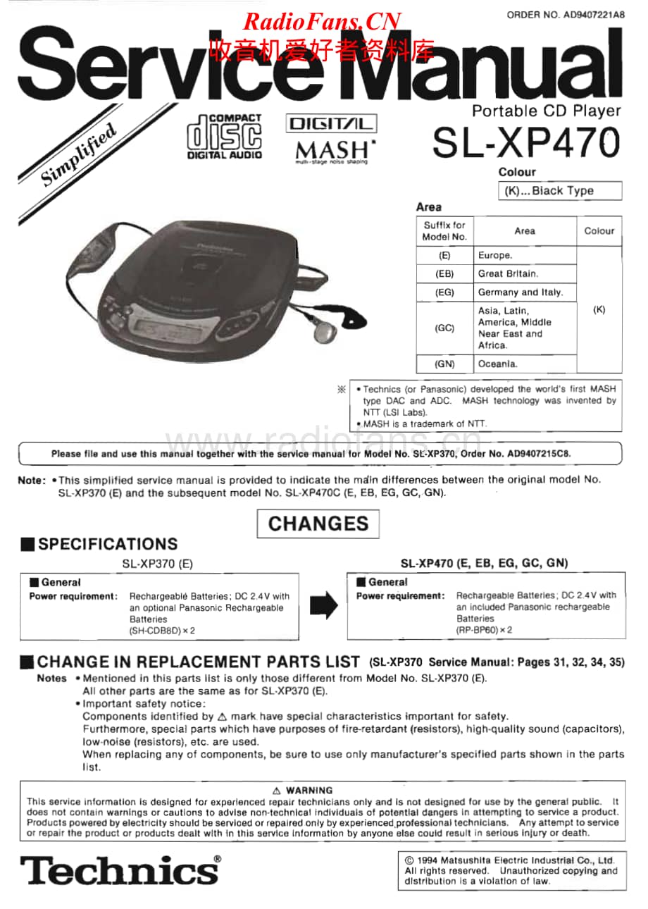 Technics-SLXP-470-Service-Manual电路原理图.pdf_第1页