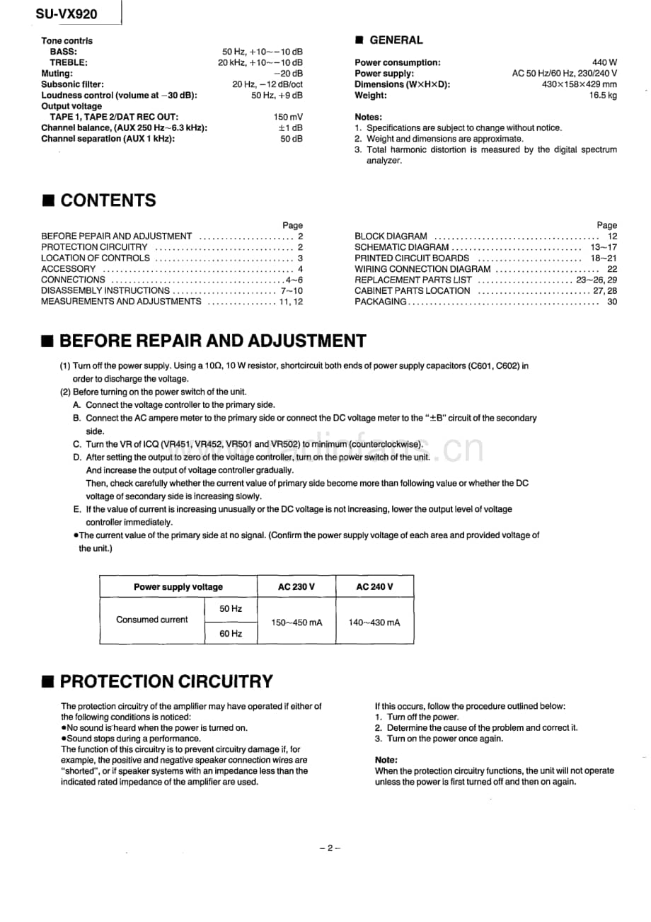 Technics-SUVX-920-Service-Manual电路原理图.pdf_第2页