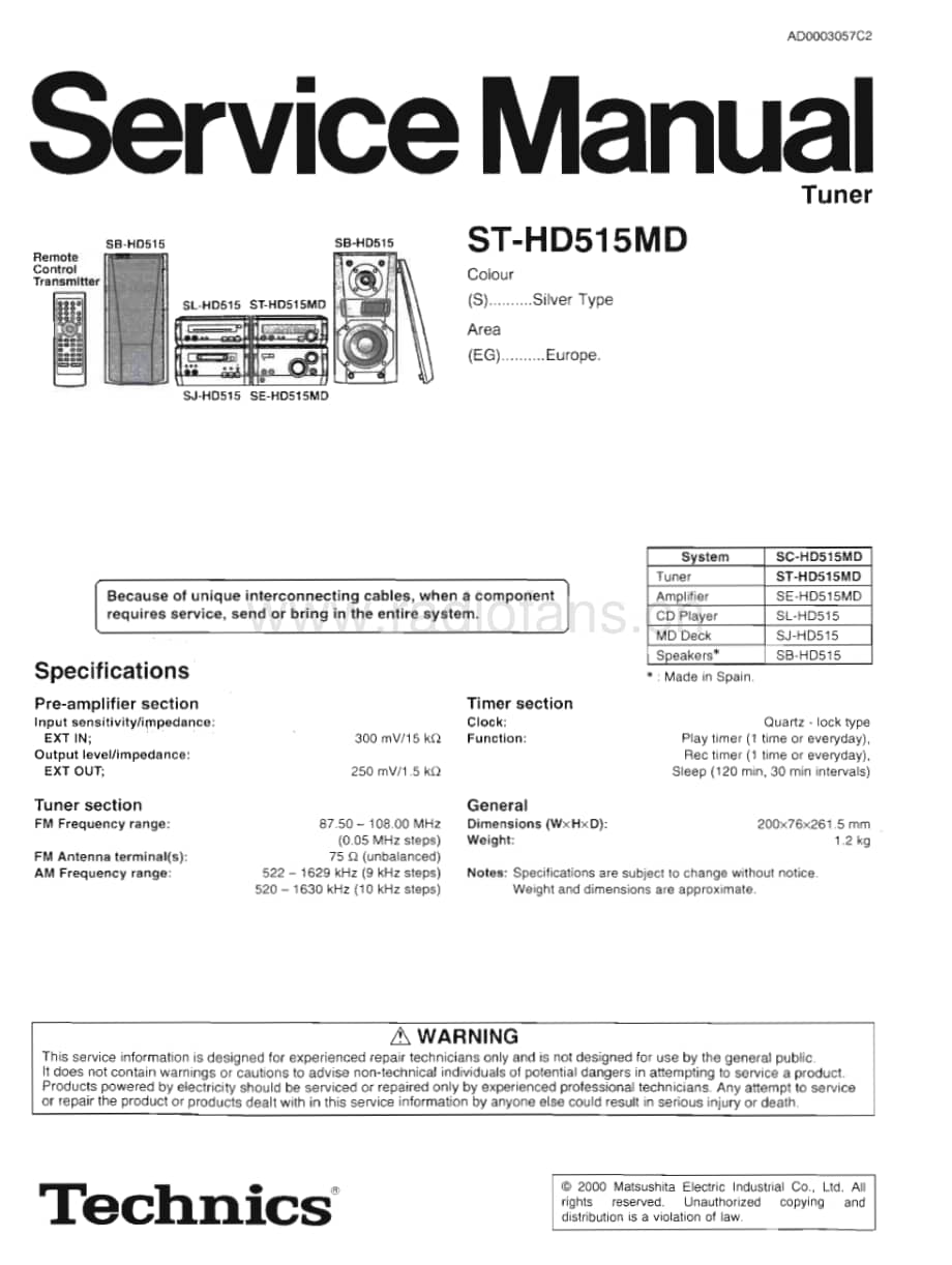 Technics-ST-HD-515-MD-Service-Manual电路原理图.pdf_第1页