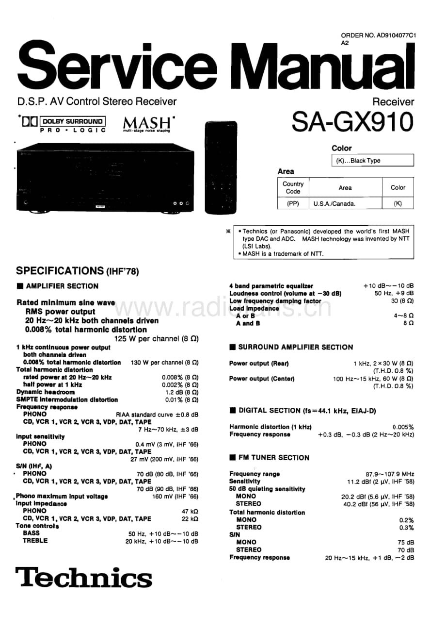 Technics-SAGX-910-Service-Manual电路原理图.pdf_第1页