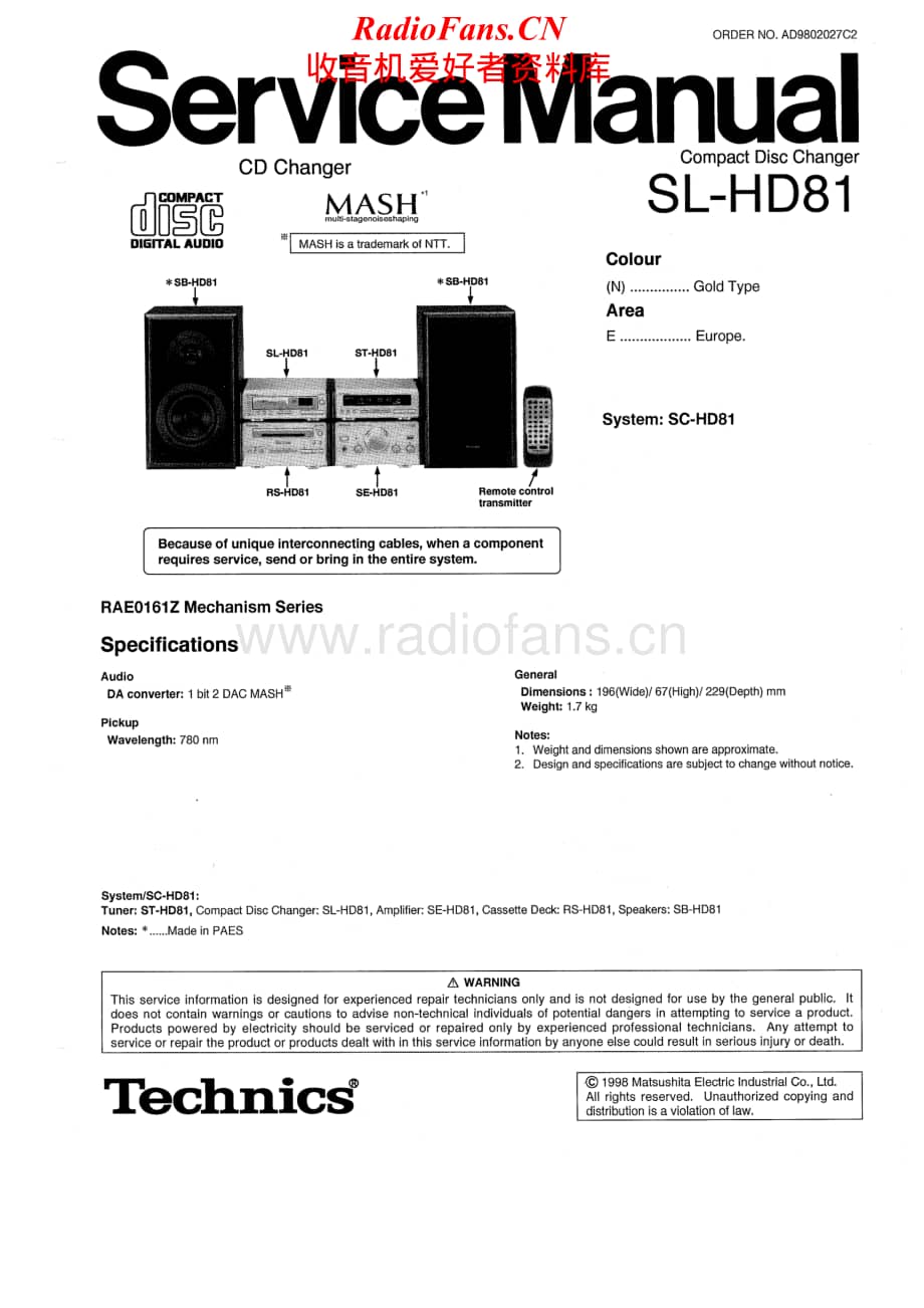 Technics-SLHD-81-Service-Manual电路原理图.pdf_第1页