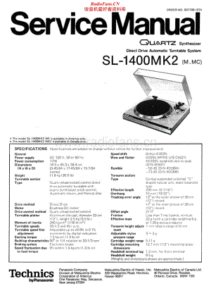 Technics-SL-1400_Mk2-Service-Manual电路原理图.pdf