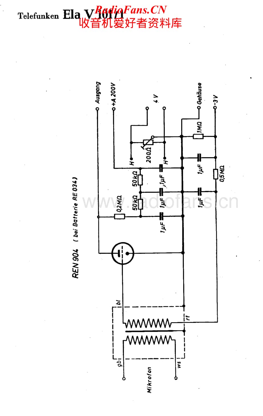 Telefunken-Ela-V101-1-Schematic电路原理图.pdf_第1页