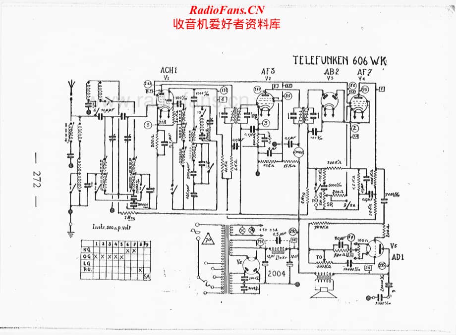 Telefunken-606-WK-Schematic电路原理图.pdf_第1页