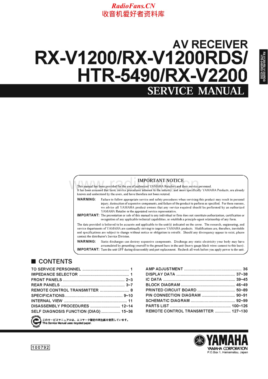 Yamaha-HTR-5490-Service-Manual电路原理图.pdf_第1页