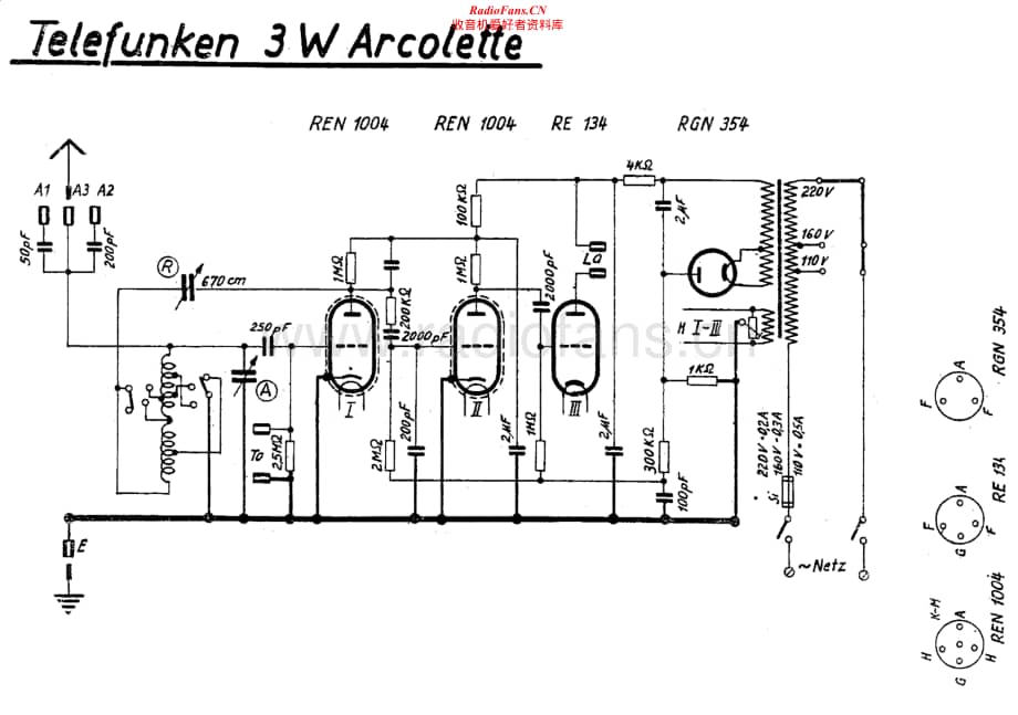 Telefunken-Arcolette-3W-Schematic电路原理图.pdf_第1页