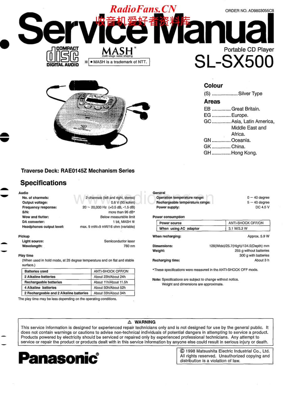 Technics-SLSX-500-Service-Manual电路原理图.pdf_第1页