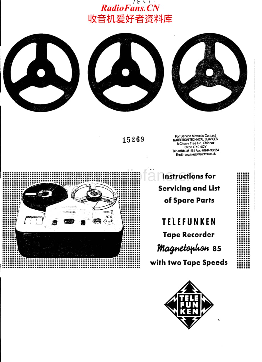 Telefunken-Magnetophon-85-Service-Manual电路原理图.pdf_第1页