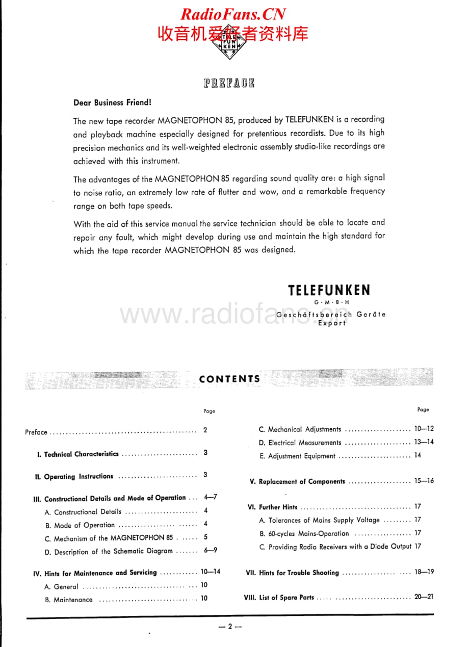 Telefunken-Magnetophon-85-Service-Manual电路原理图.pdf_第2页