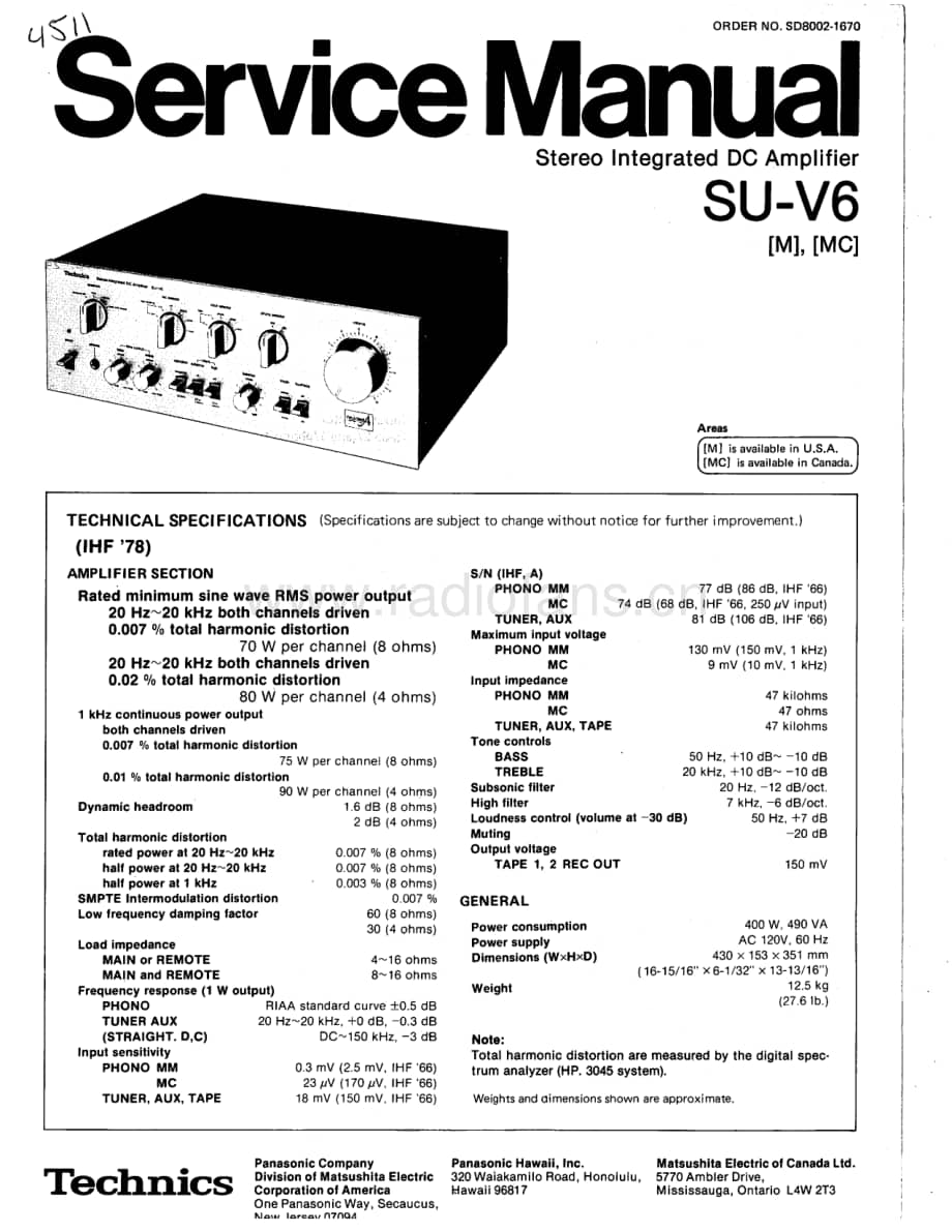 Technics-SUV-6-Service-Manual电路原理图.pdf_第1页