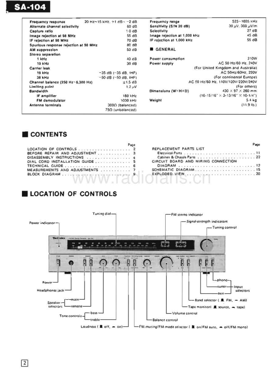 Technics-SA-104-Service-Manual电路原理图.pdf_第2页
