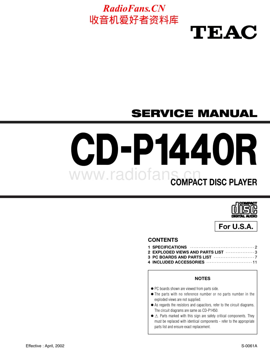 Teac-CDP-1440-R-Service-Manual电路原理图.pdf_第1页