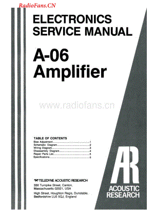 AcousticResearch-A06-int-sm维修电路图 手册.pdf