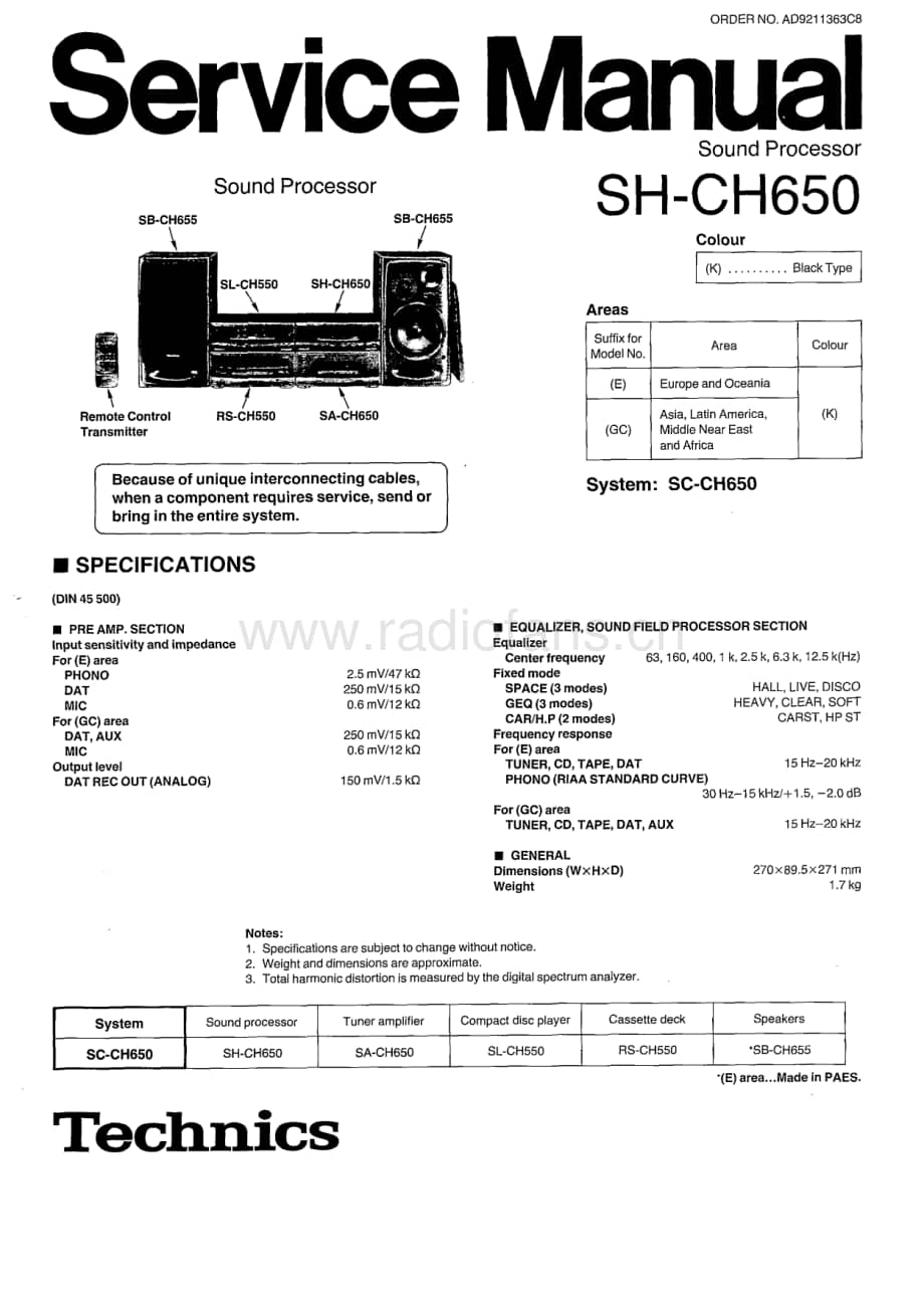 Technics-SHCH-650-Schematics电路原理图.pdf_第1页