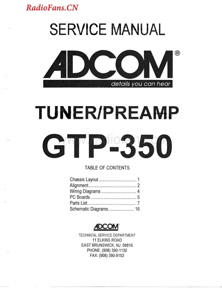 Adcom-GTP350-pre-sm维修电路图 手册.pdf_第1页