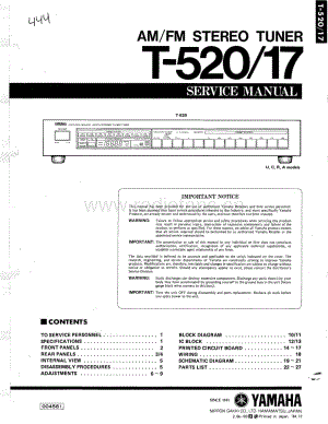 Yamaha-T-520-Service-Manual电路原理图.pdf